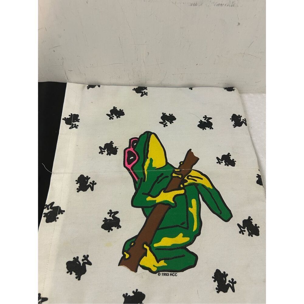 1993 HCC Frog pink sunglasses art tote bag strings exterior pockets